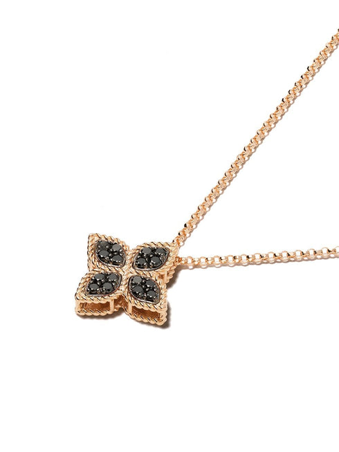 18kt rose gold diamond Princess Flower necklace